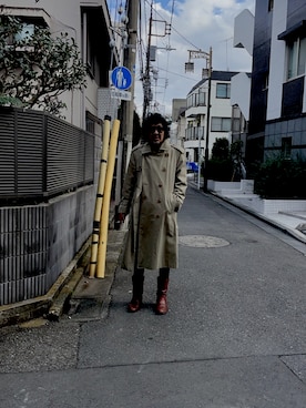 「アイテム（トレンチコート）」を使った、masahiroflowaさん（メンズ・178cm）の秋コーディネート