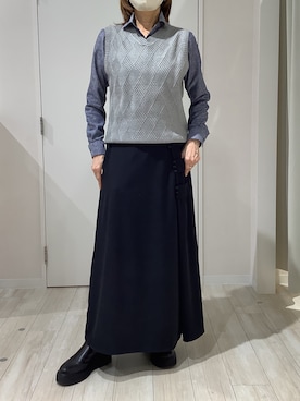 「アイテム（ビジネスシャツ）」を使った、TOKYO SHIRTS OUTLET 北九州アウトレット店さん（レディース・162cm）の秋コーディネート