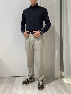 「アイテム（ビジネスシャツ）」を使った、TOKYO SHIRTS OUTLET 北九州アウトレット店さん（メンズ・175cm）の秋コーディネート