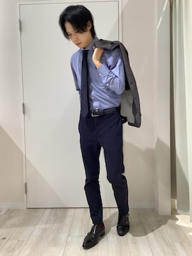 「アイテム（ビジネスシャツ）」を使った、TOKYO SHIRTS OUTLET 北九州アウトレット店さん（メンズ・172cm）の秋コーディネート