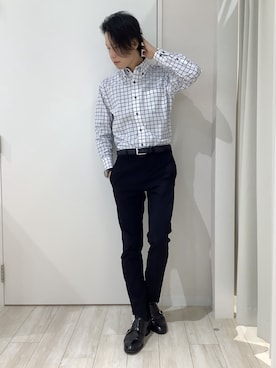 「TOKYO SHIRTS（トウキョウシャツ）のアイテム（ビジネスシャツ）」を使った、TOKYO SHIRTS OUTLET 北九州アウトレット店さん（メンズ・172cm）の春コーディネート