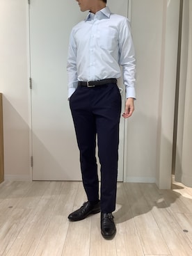 「アイテム（ビジネスシャツ）」を使った、TOKYO SHIRTS OUTLET 北九州アウトレット店さん（メンズ・170cm）の秋コーディネート