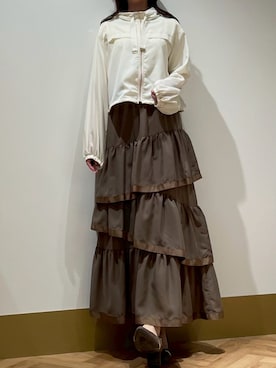 「31 Sons de mode（トランテアン　ソン　ドゥ　モード）の2026春夏新作 フードシアーブルゾン（ブルゾン、ホワイト系）」を使った、モユク札幌店さん（レディース・159cm）の春コーディネート