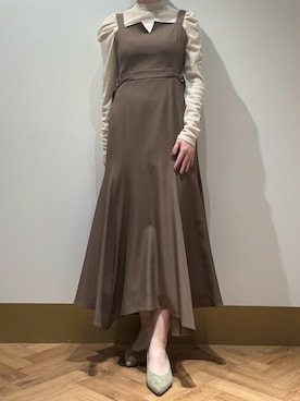 「31 Sons de mode（トランテアン　ソン　ドゥ　モード）のシアーラメトップス（Tシャツ/カットソー、ブラック系）」を使った、モユク札幌店さん（レディース・159cm）の春コーディネート