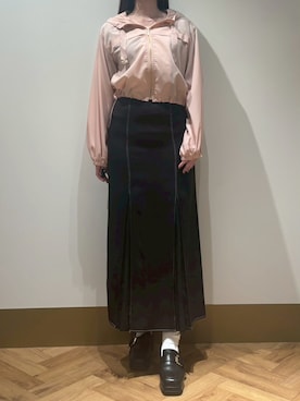 「31 Sons de mode（トランテアン　ソン　ドゥ　モード）の2026春夏新作 フードシアーブルゾン（ブルゾン、ピンク系）」を使った、モユク札幌店さん（レディース・159cm）の春コーディネート