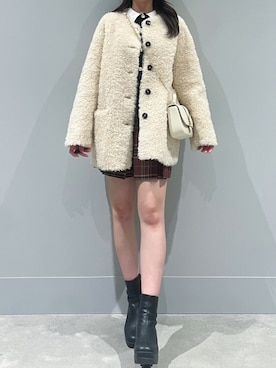 モユク札幌店さん（レディース・159cm）の冬コーディネート