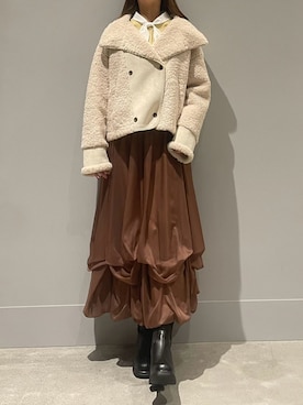 「スタンドカラー」｜モユク札幌店さん（レディース・159cm）の秋コーディネート