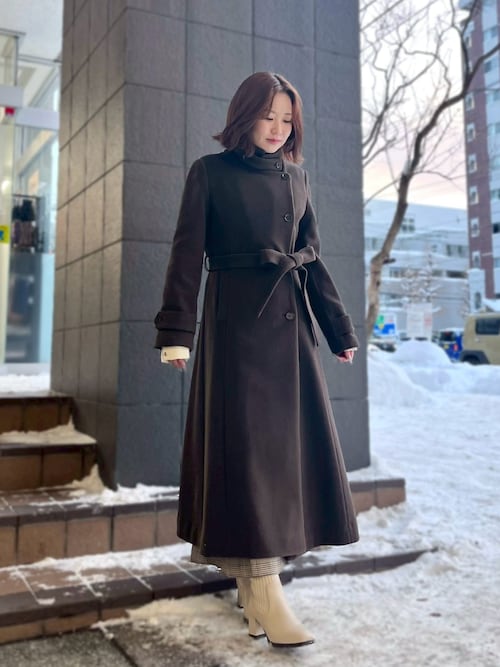 2025秋冬新作 スタンドカラーロングコート