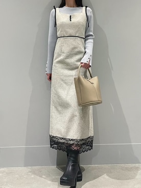 モユク札幌店さん（レディース・159cm）の冬コーディネート