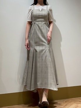 「31 Sons de mode（トランテアン　ソン　ドゥ　モード）の2026春夏新作 シアーベロア6分袖カットソー（Tシャツ/カットソー、ホワイト系）」を使った、モユク札幌店さん（レディース・159cm）の春コーディネート