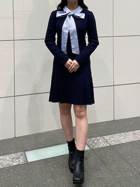 モユク札幌店さん（レディース・159cm）の冬コーディネート