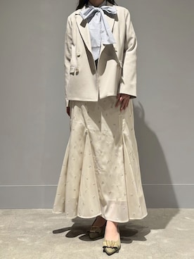 「31 Sons de mode（トランテアン　ソン　ドゥ　モード）の2026春夏新作 刺繍マーメイドスカート（スカート、ブラウン系）」を使った、モユク札幌店さん（レディース・159cm）の春コーディネート