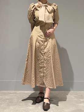 「31 Sons de mode（トランテアン　ソン　ドゥ　モード）のアイテム（ワンピース/ドレス）」を使った、モユク札幌店さん（レディース・158cm）の春コーディネート