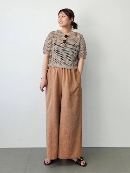 BABYLONE パンツ リネンライクワイドパンツ レディース