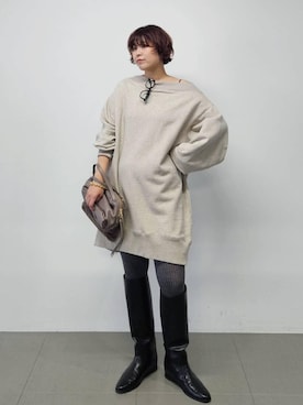 「AIM（エイム）のアイテム」を使った、ISHIIさん（レディース・166cm）の冬コーディネート