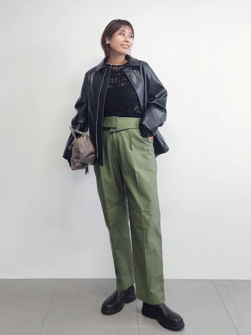 ね*る様 バビロン　フェイクレザーカバーオール BABYLONE カバーオール フェイクレザーカバーオール レディース