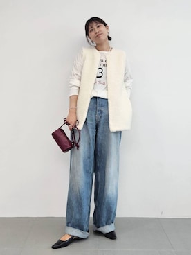 「NINA&JULES（ニナエジュール）のアイテム」を使った、ISHIIさん（レディース・166cm）の秋コーディネート