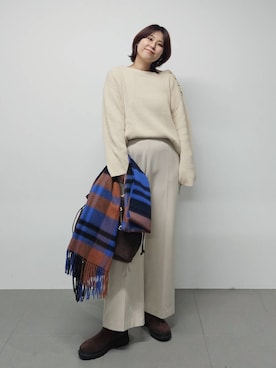 「アイテム（ストール/ショール）」を使った、ISHIIさん（レディース・166cm・30代）の冬コーディネート