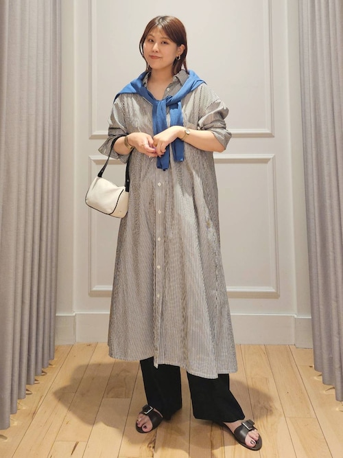 バビロン【CLASSY.コラボアイテム】 ストライプ ロングシャツ／ワンピース セール】ストライプシャツワンピース（シャツワンピース