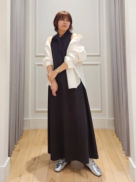 「BABYLONE（バビロン）のWASHオーバーシャツ（シャツ/ブラウス、ホワイト系）」を使った、ISHIIさん（レディース・166cm）の春コーディネート