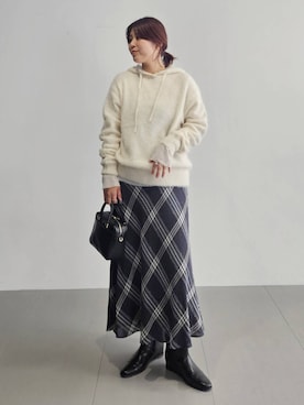 「アイテム（ボストンバッグ）」を使った、ISHIIさん（レディース・166cm・30代）の冬コーディネート