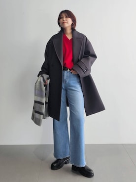 「アイテム（ピーコート）」を使った、ISHIIさん（レディース・166cm・30代）の秋コーディネート