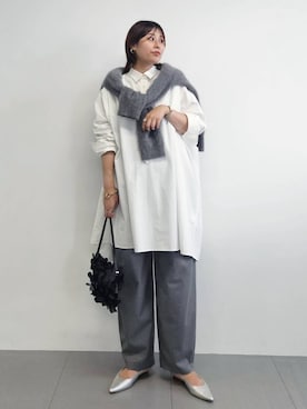 「アイテム（チュニック）」を使った、ISHIIさん（レディース・166cm）の秋コーディネート