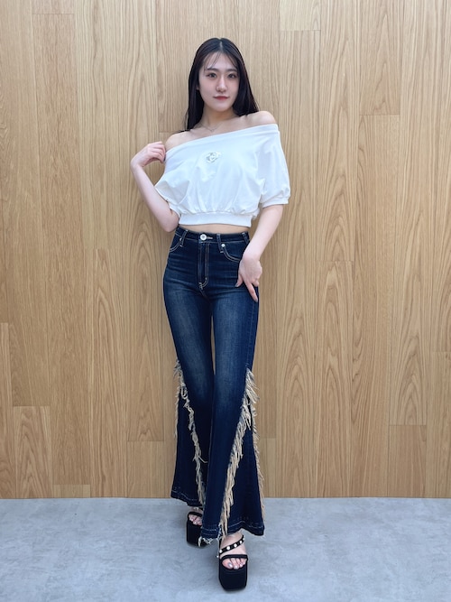 GDエンボスオフショルトップス（Tシャツ/カットソー）｜GYDA