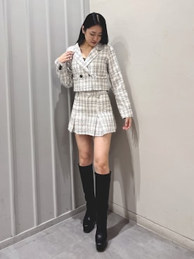 「GYDA（ジェイダ）のアイテム（テーラードジャケット）」を使った、yumenoさん（レディース・165cm）の冬コーディネート