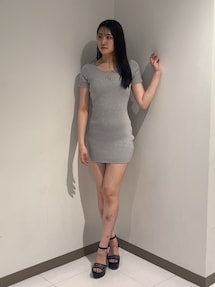 1点のみ！GYDA GGプレートハーフスリーブニットワンピース オフホワイト 1点のみ！GYDA GGプレートハーフスリーブニットワンピース オフ