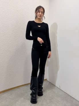 「オールブラックコーデ」｜yumenoさん（レディース・165cm）の夏コーディネート