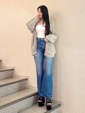 「アイテム（チューブトップ）」を使った、yumenoさん（レディース・165cm）の夏コーディネート