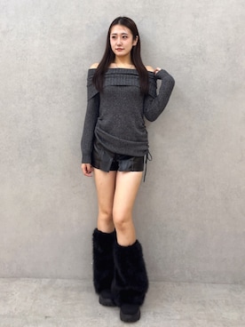 「アイテム（チュニック）」を使った、yumenoさん（レディース・165cm）の秋コーディネート