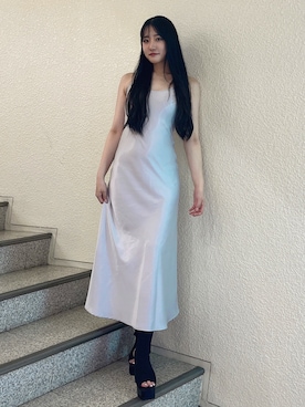 「GYDA（ジェイダ）のアイテム（チューブトップ）」を使った、yumenoさん（レディース・165cm）の夏コーディネート