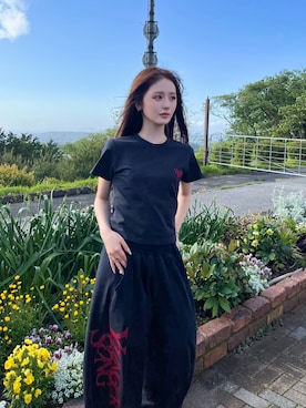 「アイテム（セットアップ）」を使った、胡熊もえさん（レディース・153cm）の春コーディネート