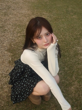 「アイテム（ワンピース/ドレス）」を使った、胡熊もえさん（レディース・153cm）の春コーディネート