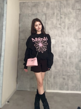 「GRL（グレイル）のアイテム（シューズ）」を使った、胡熊もえさん（レディース・153cm）の春コーディネート