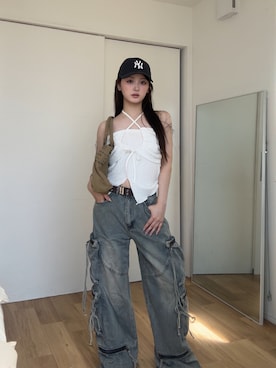 胡熊もえさん（骨格ストレート・レディース・153cm）の夏コーディネート