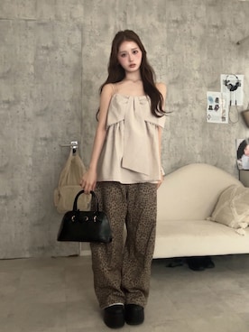 「CELINE（セリーヌ）のアイテム」を使った、胡熊もえさん（レディース・153cm）の夏コーディネート