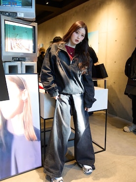 「MIZUNO（ミズノ　）のアイテム」を使った、胡熊もえさん（レディース・153cm）の冬コーディネート