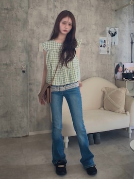 「CLANE（クラネ）のアイテム」を使った、胡熊もえさん（レディース・153cm）の春コーディネート