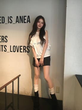 「rom&nd（ロムアンド）のアイテム」を使った、胡熊もえさん（レディース・153cm）の夏コーディネート