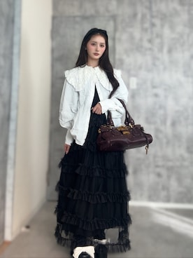 「Chloe（クロエ）のアイテム（バッグ）」を使った、胡熊もえさん（レディース・153cm）の春コーディネート