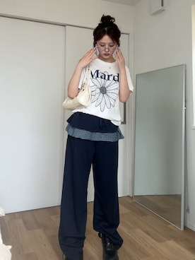 「アイテム（ブーツ）」を使った、胡熊もえさん（レディース・153cm）の夏コーディネート