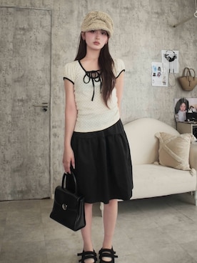 「GIVENCHY（ジバンシイ）のアイテム」を使った、胡熊もえさん（レディース・153cm）の春コーディネート