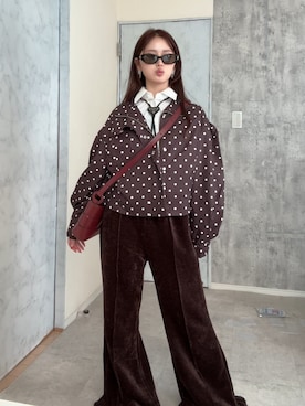 「PRADA（プラダ）のアイテム」を使った、胡熊もえさん（レディース・153cm）の冬コーディネート