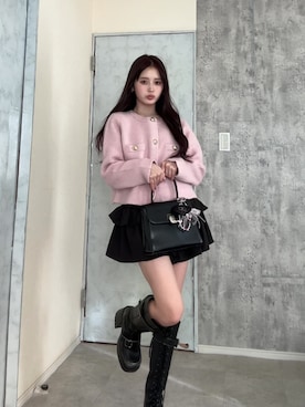 「GIVENCHY（ジバンシイ）のアイテム」を使った、胡熊もえさん（レディース・153cm）の冬コーディネート