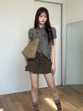 胡熊もえさん（骨格ストレート・レディース・153cm）の夏コーディネート