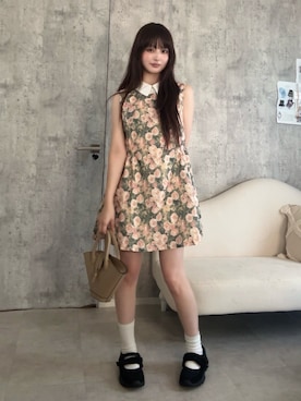 「アイテム（メイクアップ）」を使った、胡熊もえさん（レディース・153cm）の春コーディネート