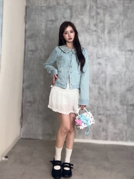 「DIAVEL（ディアベル）のアイテム」を使った、胡熊もえさん（レディース・153cm）の春コーディネート